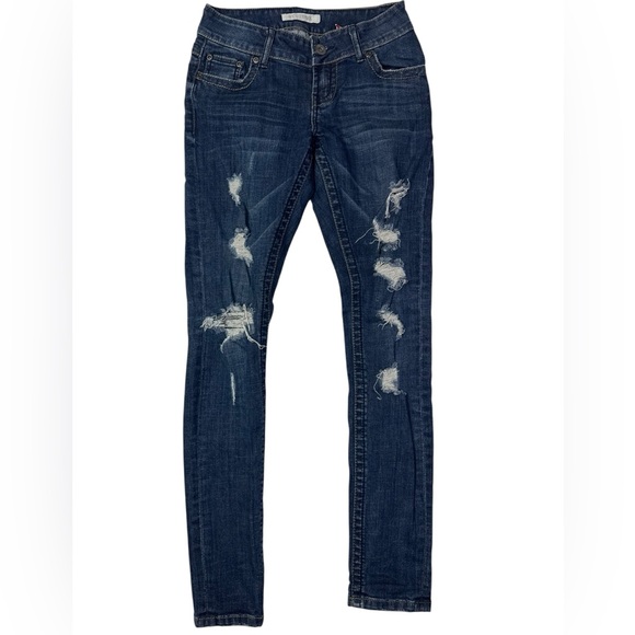 Stetson Denim - Stetson Dark Blue Distressed Skinny Jeans